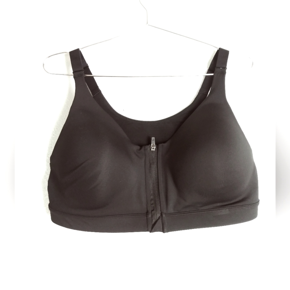 Power Soft Sport Bra High Support Size 38D Black Racerback